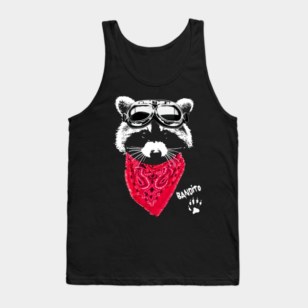 Raccoon Bandito in red scarf and goggles Tank Top by HouseofRoc